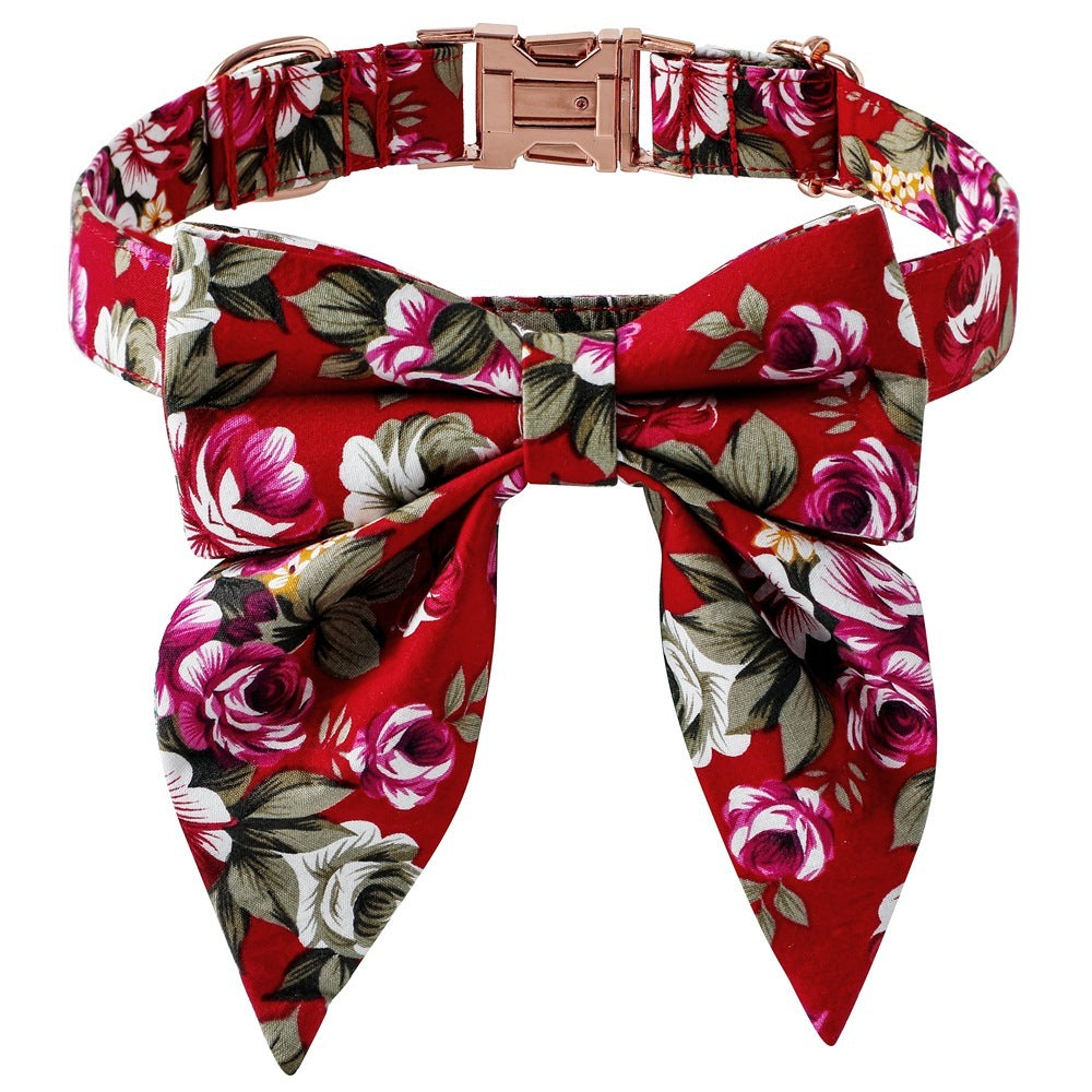 HKM-867283 Cotton Rose Gold Buckle Dog Collar
