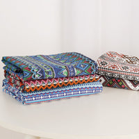 HKM-867411 National Wind Series Cotton and Hemp Throw Pillow - Red, Blue, and Multi-Color Options