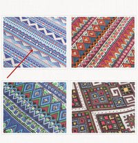 HKM-867411 National Wind Series Cotton and Hemp Throw Pillow - Red, Blue, and Multi-Color Options