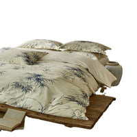 HKM-867411 Plant and Flower Print Cotton and Linen Four-Piece Bed Sheet Set