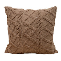 HKM-867475 Plush Jacquard Cut Flower Pillow Cover - Solid Color & Geometric Patterns