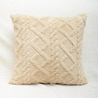 HKM-867475 Plush Jacquard Cut Flower Pillow Cover - Solid Color & Geometric Patterns