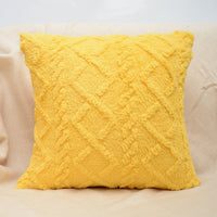 HKM-867475 Plush Jacquard Cut Flower Pillow Cover - Solid Color & Geometric Patterns