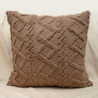 HKM-867475 Plush Jacquard Cut Flower Pillow Cover - Solid Color & Geometric Patterns