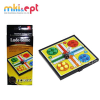 HKM-867539 Mini Folding Magnetic Chess Ludo Checkers Game Set for Kids - Travel Size 13x13 cm