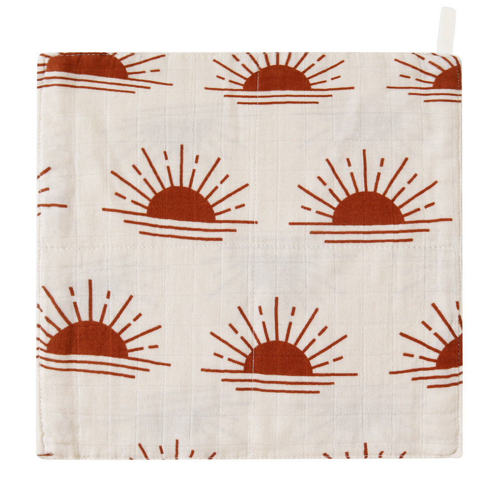 HKM-867731 Double Layer Bamboo Cotton Baby Gauze Saliva Towel with Various Fun Patterns for Infants and Toddlers