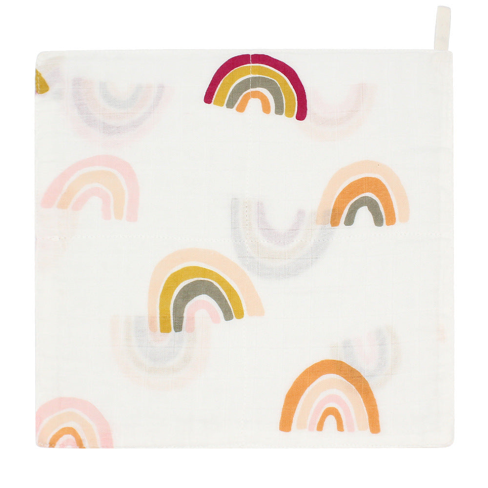 HKM-867731 Double Layer Bamboo Cotton Baby Gauze Saliva Towel with Various Fun Patterns for Infants and Toddlers