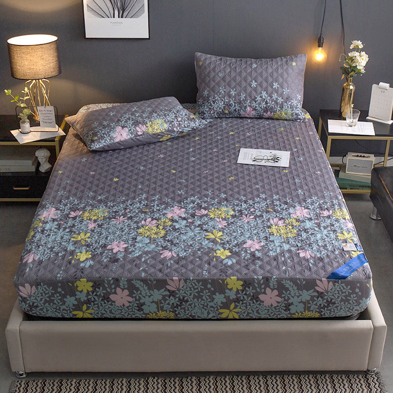 HKM-867731 Waterproof Quilted Fitted Mattress Cover - Non-slip Dust Protection in Various Colors and Sizes