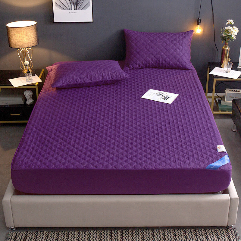 HKM-867731 Waterproof Quilted Fitted Mattress Cover - Non-slip Dust Protection in Various Colors and Sizes