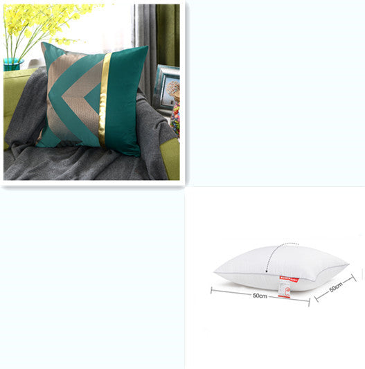 HKM-867859 Light Luxury Striped Silk Pillowcase with PP Cotton Filling