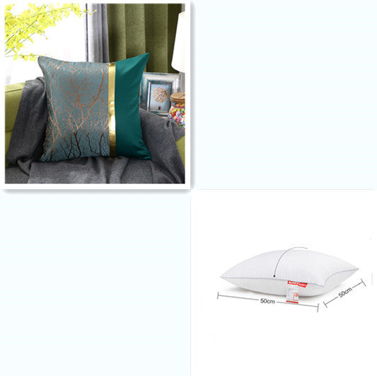 HKM-867859 Light Luxury Striped Silk Pillowcase with PP Cotton Filling