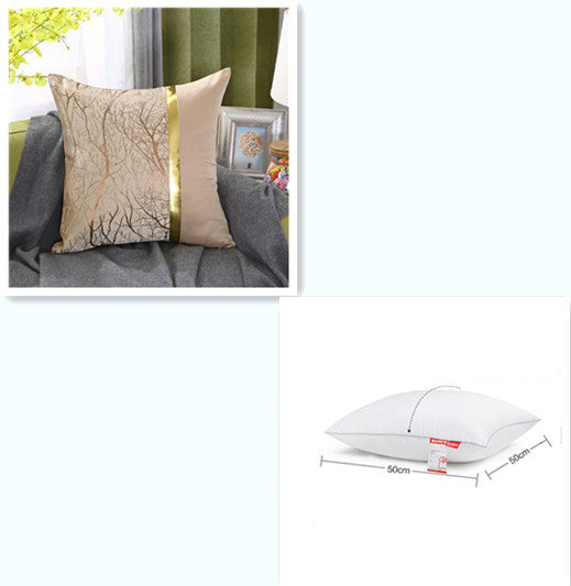 HKM-867859 Light Luxury Striped Silk Pillowcase with PP Cotton Filling