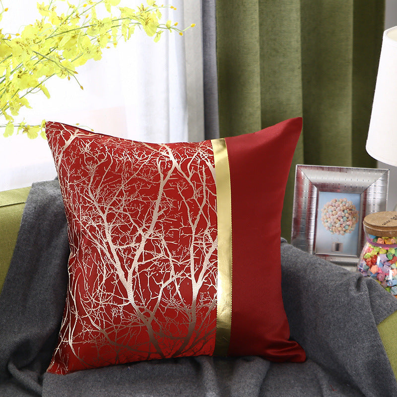 HKM-867859 Light Luxury Striped Silk Pillowcase with PP Cotton Filling