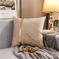 HKM-867859 Light Luxury Striped Silk Pillowcase with PP Cotton Filling