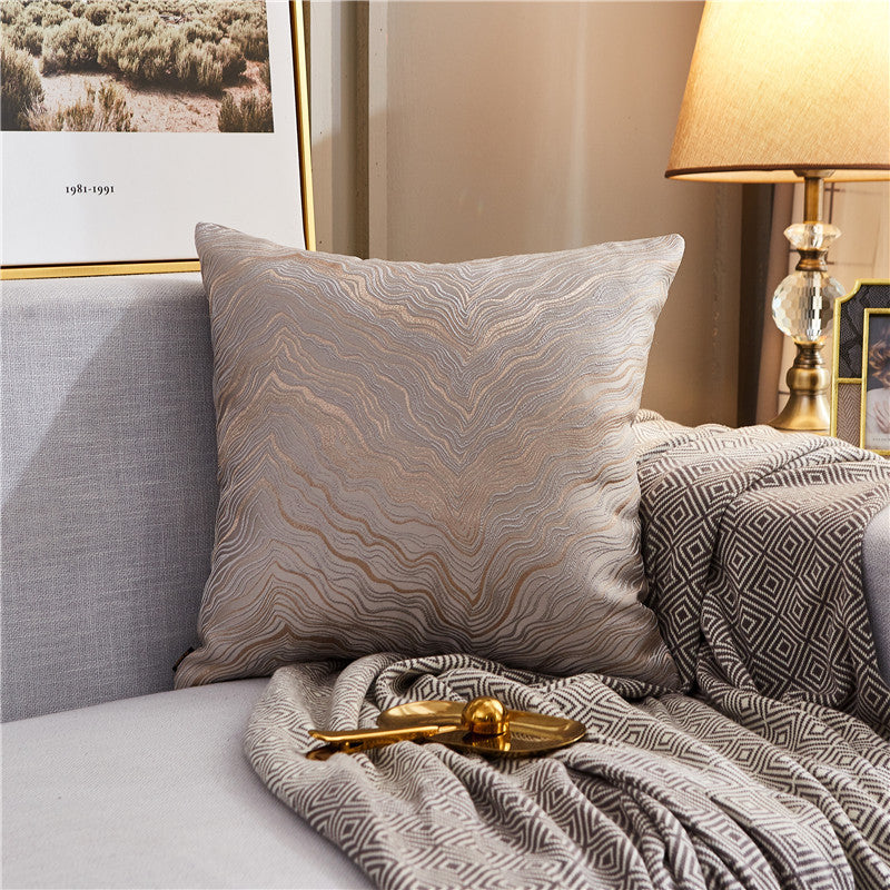HKM-867859 Light Luxury Striped Silk Pillowcase with PP Cotton Filling