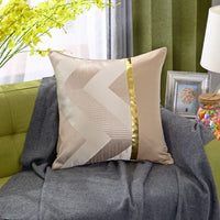 HKM-867859 Light Luxury Striped Silk Pillowcase with PP Cotton Filling