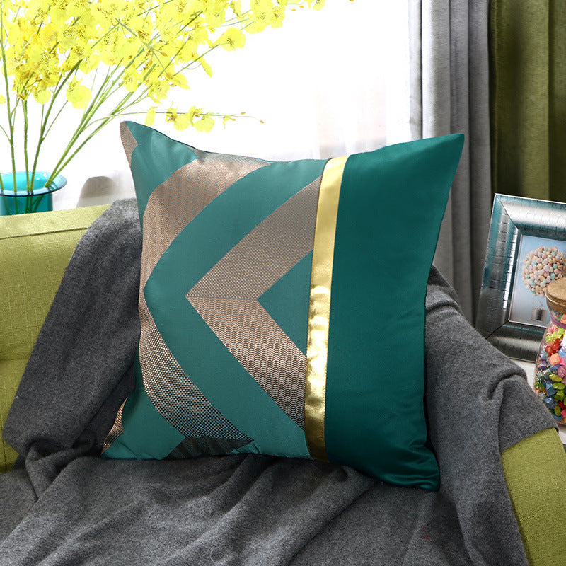 HKM-867859 Light Luxury Striped Silk Pillowcase with PP Cotton Filling