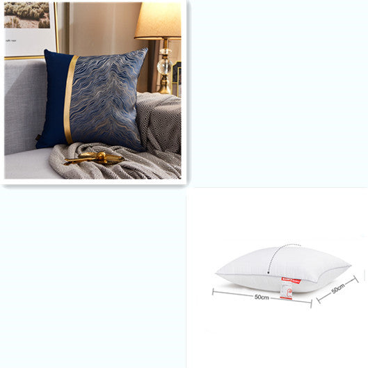 HKM-867859 Light Luxury Striped Silk Pillowcase with PP Cotton Filling