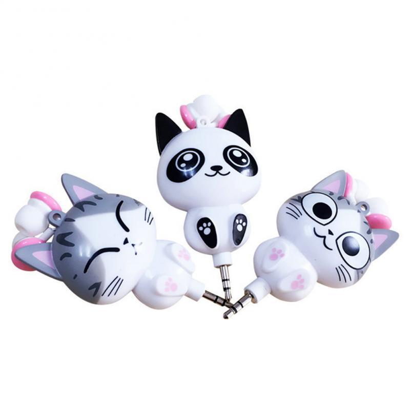 HKM-867923 Cartoon Telescopic Wired Earbud Headphones - 3.5mm Plug, PVC Earplug Material, 0.8m Cable