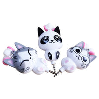 HKM-867923 Cartoon Telescopic Wired Earbud Headphones - 3.5mm Plug, PVC Earplug Material, 0.8m Cable