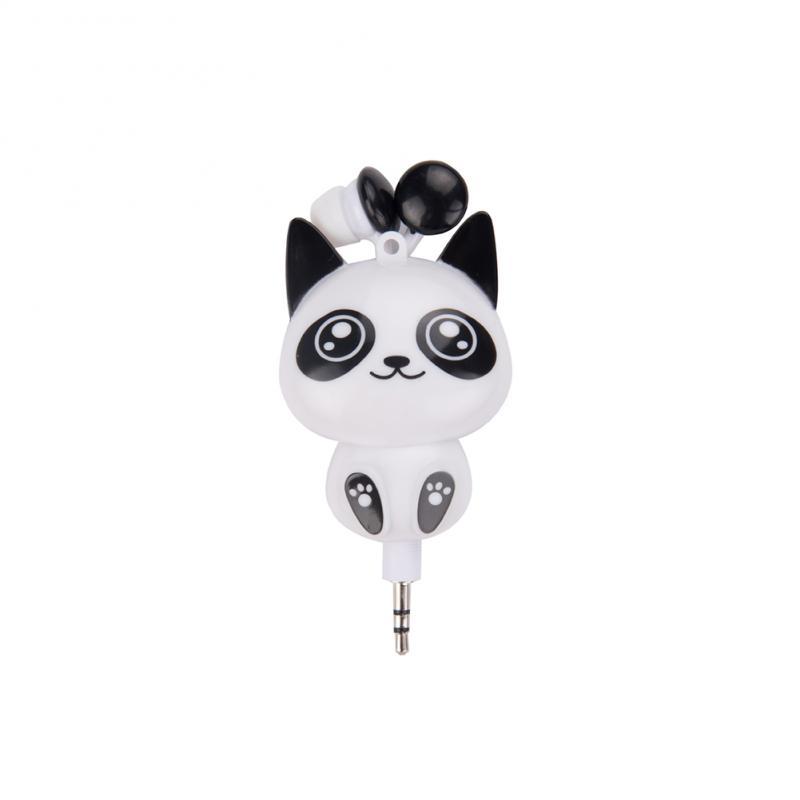 HKM-867923 Cartoon Telescopic Wired Earbud Headphones - 3.5mm Plug, PVC Earplug Material, 0.8m Cable