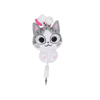 HKM-867923 Cartoon Telescopic Wired Earbud Headphones - 3.5mm Plug, PVC Earplug Material, 0.8m Cable
