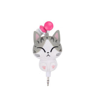 HKM-867923 Cartoon Telescopic Wired Earbud Headphones - 3.5mm Plug, PVC Earplug Material, 0.8m Cable
