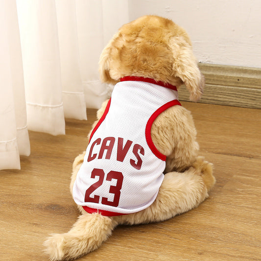 HKM-867987 Pet Sports Vest - Lightweight Basketball-Inspired Apparel in Various Colors and Sizes