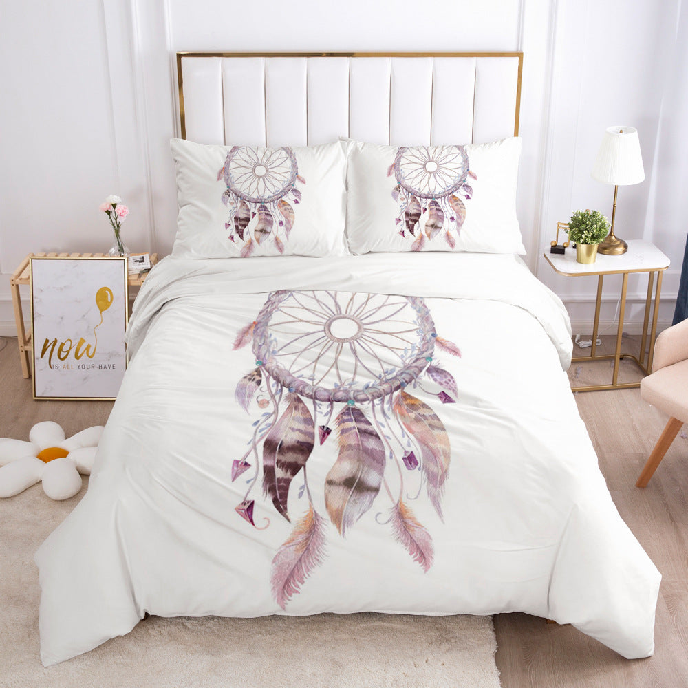 HKM-868051 Indian Dream Catcher Geometric Pattern Quilt Cover and Pillowcase Bedding Set