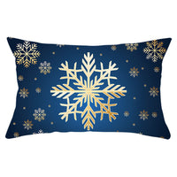 HKM-868115 Blue Series Christmas Peach Skin Waist Pillowcase - Landscape Design, 30x50cm