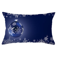 HKM-868115 Blue Series Christmas Peach Skin Waist Pillowcase - Landscape Design, 30x50cm