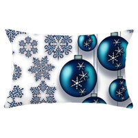 HKM-868115 Blue Series Christmas Peach Skin Waist Pillowcase - Landscape Design, 30x50cm
