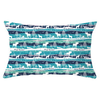 HKM-868115 Blue Series Christmas Peach Skin Waist Pillowcase - Landscape Design, 30x50cm