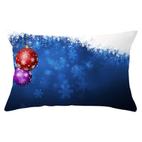 HKM-868115 Blue Series Christmas Peach Skin Waist Pillowcase - Landscape Design, 30x50cm