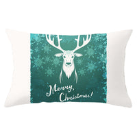 HKM-868115 Blue Series Christmas Peach Skin Waist Pillowcase - Landscape Design, 30x50cm