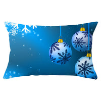 HKM-868115 Blue Series Christmas Peach Skin Waist Pillowcase - Landscape Design, 30x50cm