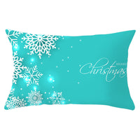 HKM-868115 Blue Series Christmas Peach Skin Waist Pillowcase - Landscape Design, 30x50cm