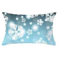 HKM-868115 Blue Series Christmas Peach Skin Waist Pillowcase - Landscape Design, 30x50cm