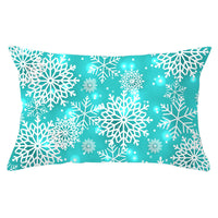 HKM-868115 Blue Series Christmas Peach Skin Waist Pillowcase - Landscape Design, 30x50cm