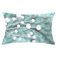 HKM-868115 Blue Series Christmas Peach Skin Waist Pillowcase - Landscape Design, 30x50cm