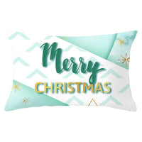 HKM-868115 Blue Series Christmas Peach Skin Waist Pillowcase - Landscape Design, 30x50cm