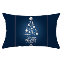 HKM-868115 Blue Series Christmas Peach Skin Waist Pillowcase - Landscape Design, 30x50cm