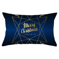 HKM-868115 Blue Series Christmas Peach Skin Waist Pillowcase - Landscape Design, 30x50cm