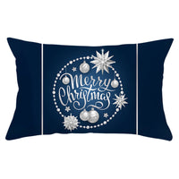 HKM-868115 Blue Series Christmas Peach Skin Waist Pillowcase - Landscape Design, 30x50cm