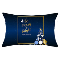 HKM-868115 Blue Series Christmas Peach Skin Waist Pillowcase - Landscape Design, 30x50cm