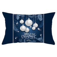 HKM-868115 Blue Series Christmas Peach Skin Waist Pillowcase - Landscape Design, 30x50cm