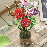 HKM-868307 Eternal Flower Building Block Toy Set - 3D Puzzle DIY Floral Kit for Creative Play, Ages 8 and Up