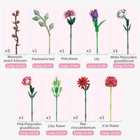 HKM-868307 Eternal Flower Building Block Toy Set - 3D Puzzle DIY Floral Kit for Creative Play, Ages 8 and Up