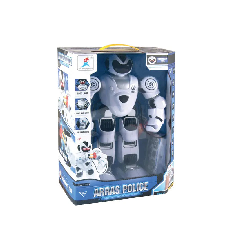 HKM-868371 Multi-Functional Light & Sound RC Robot Toy for Kids Ages 2-13, Educational Plastic Humanoid Design