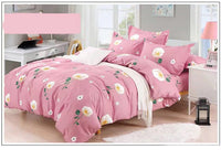 HKM-868499 Pastoral Green Plant Flowers Single Bed Sheet Duvet Cover, 120x150cm, Acetate Fiber